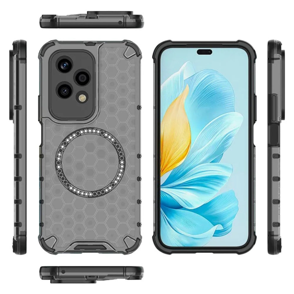Etui MagSafe do Honor 200 Lite, Techsuit, HoneyComb Shield, czarne