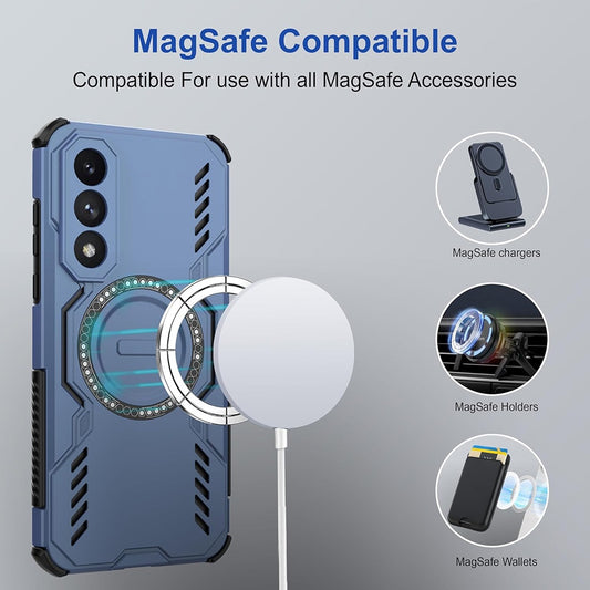MagSafe Case for Honor 600 Pro, Techsuit, ArmorMag, Blue