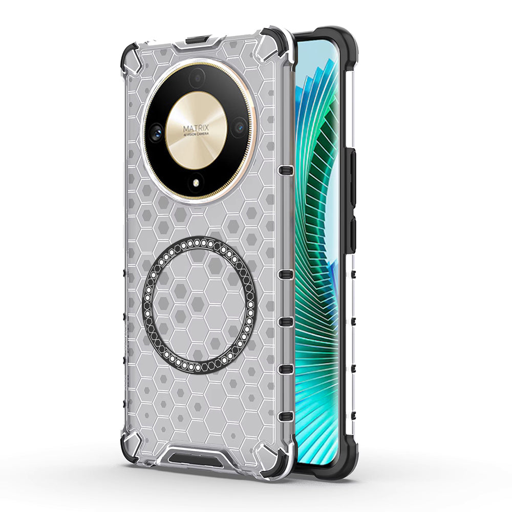 Etui MagSafe do Honor Magic6 Lite, Techsuit, HoneyComb Shield, Białe
