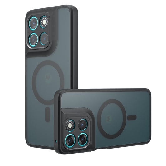 Etui MagSafe dla Motorola Moto G77 / G67, Techsuit, PureFrost, Czarne Satynowe