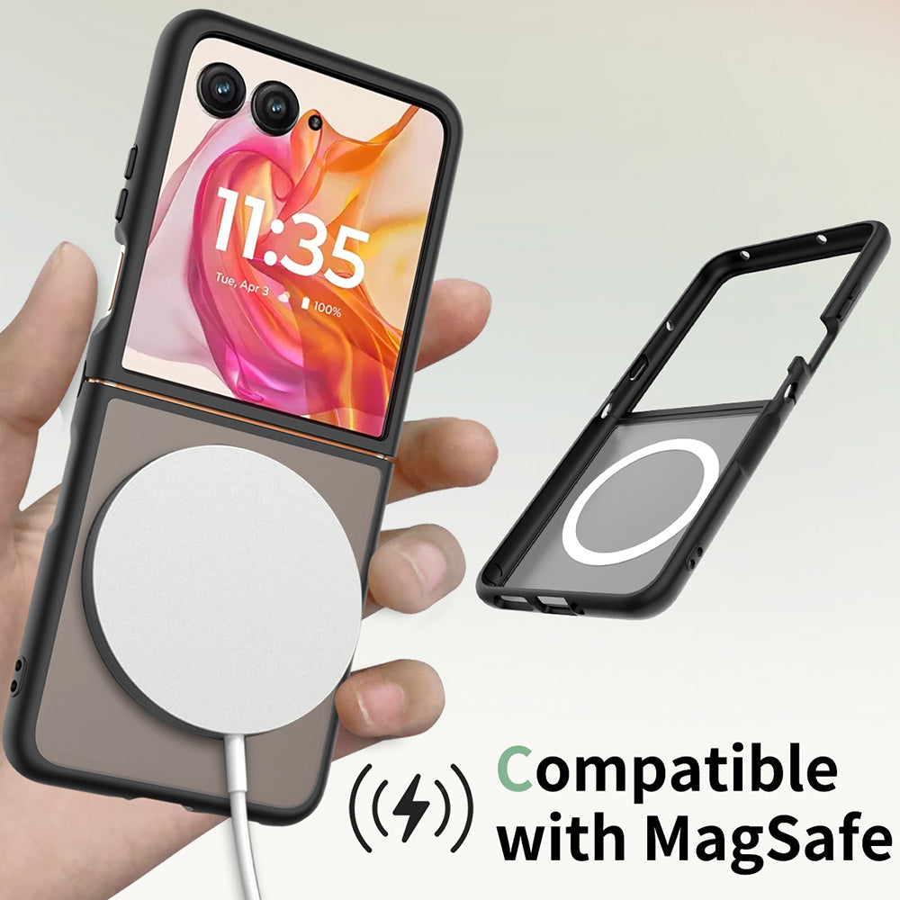 Etui MagSafe do Motorola Razr 70 Plus / Razr 50 Ultra, Techsuit, PureFrost, Czarna Satynowa