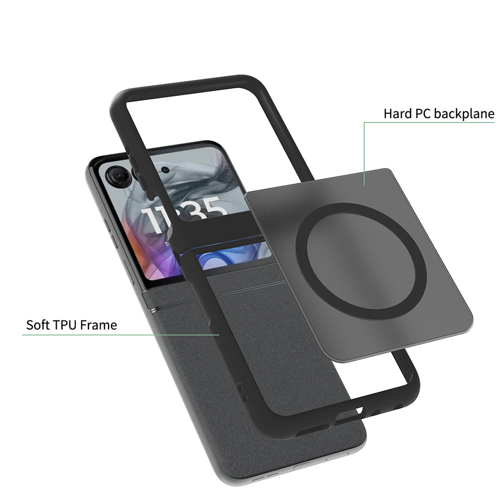 Etui MagSafe do Motorola Razr 70 / Razr 60, Techsuit, PureFrost, Czarna Satynowa