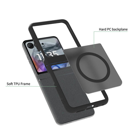 Etui MagSafe do Motorola Razr 70 / Razr 60, Techsuit, PureFrost, Czarna Satynowa