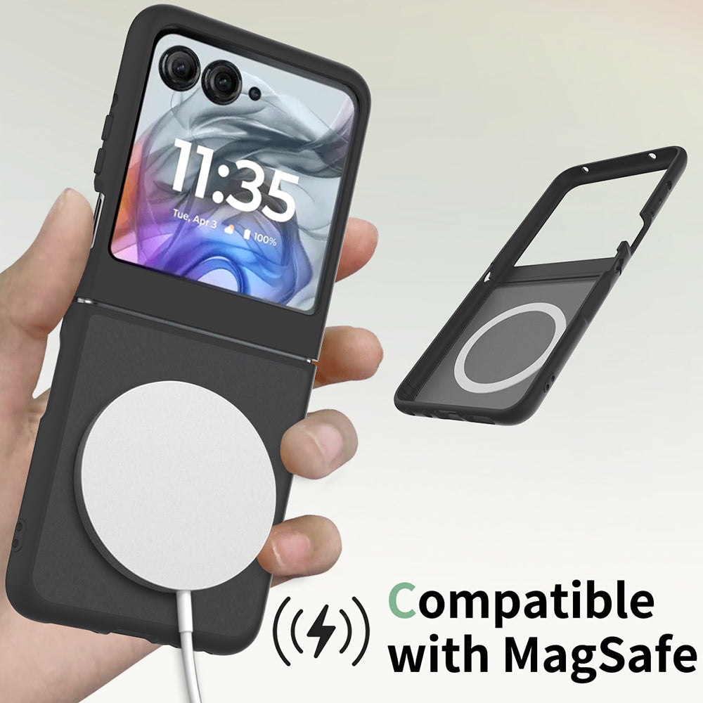 Etui MagSafe do Motorola Razr 70 / Razr 60, Techsuit, PureFrost, Czarna Satynowa