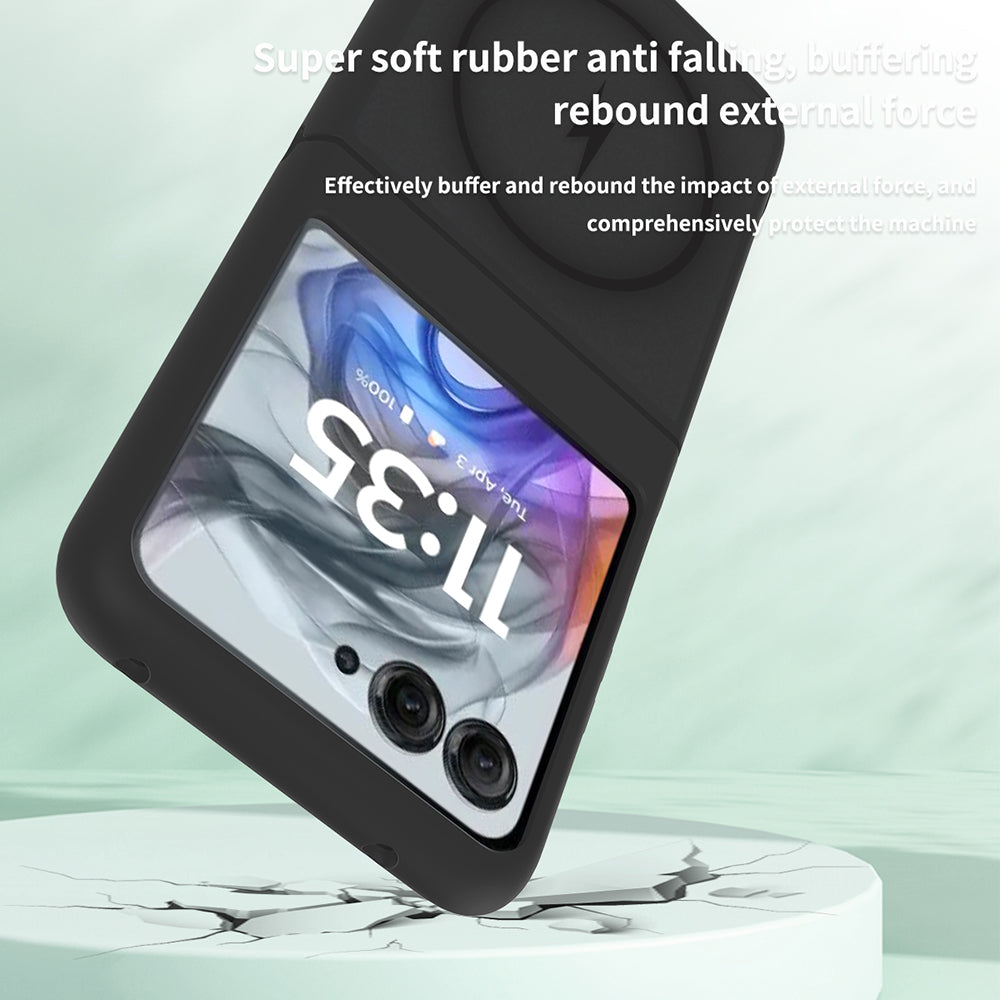 Etui MagSafe do Motorola Razr 70 / Razr 60, Techsuit, PureFrost, Czarna Satynowa