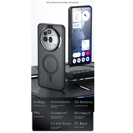 Etui MagSafe do Nothing Phone (3a) Pro, Techsuit, PureFrost, czarne