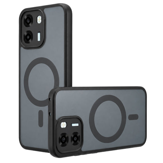 Etui MagSafe do Oppo A6 4G, Techsuit, PureFrost, Czarna Satynowa