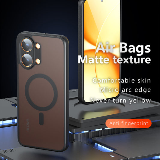 Etui MagSafe do Oppo A6k 4G / A6x 4G / A6x, Techsuit, PureFrost, Czarna Satynowa