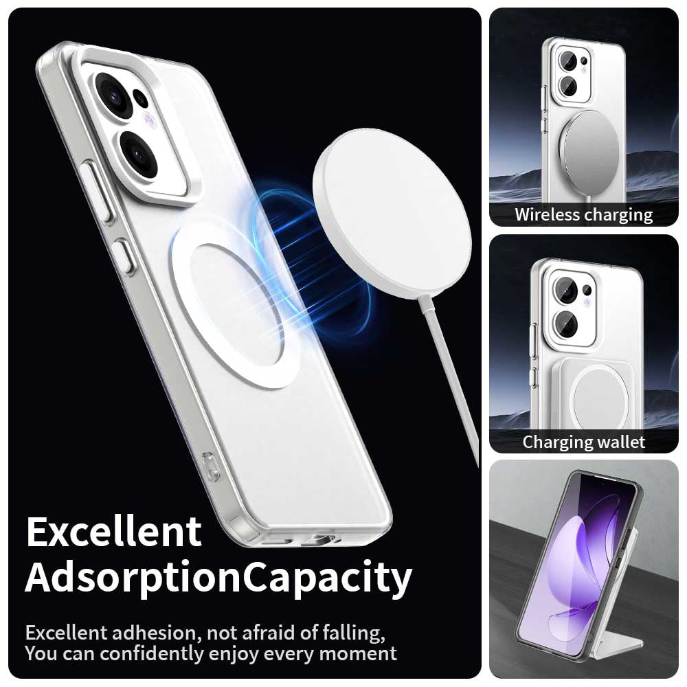 Etui MagSafe do Oppo Reno13 FS 5G / Reno13 F 4G / Reno13 F, Techsuit, CandyCase, Białe