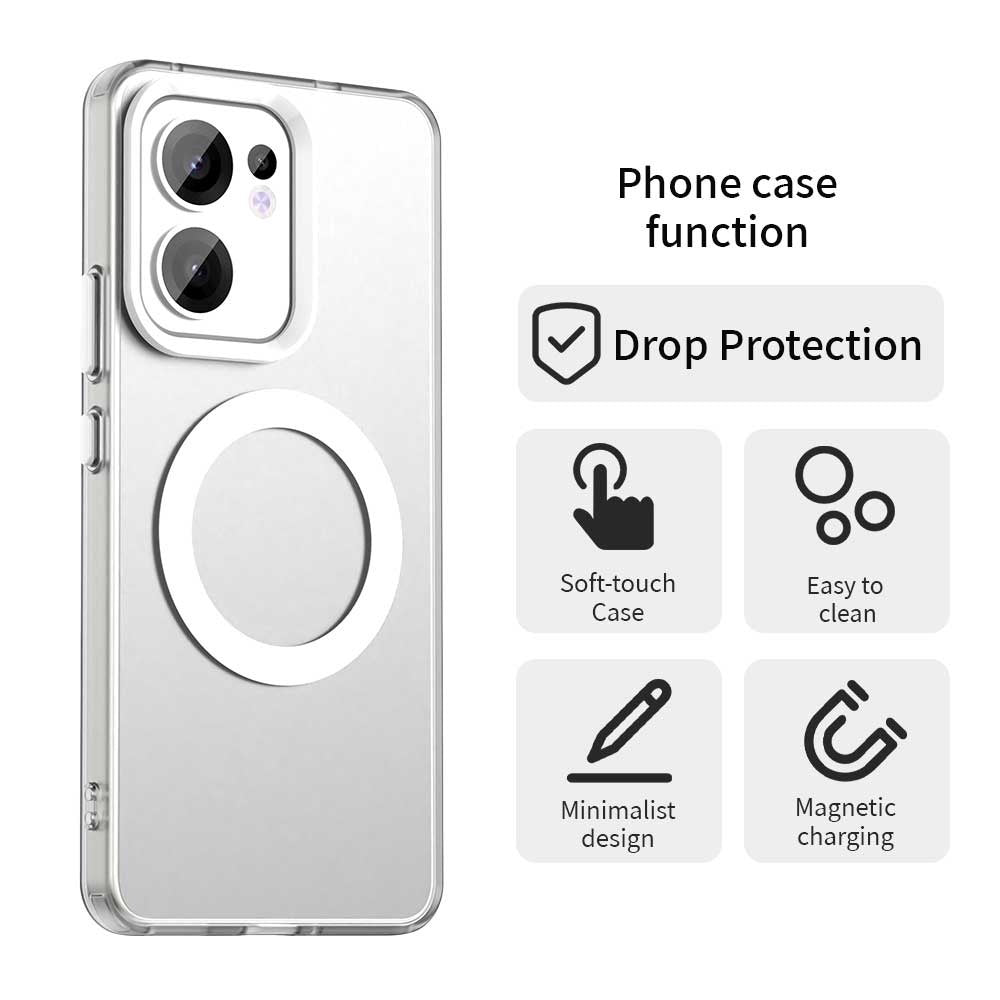 Etui MagSafe do Oppo Reno13 FS 5G / Reno13 F 4G / Reno13 F, Techsuit, CandyCase, Białe