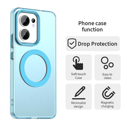 Etui MagSafe do Oppo Reno13 FS 5G / Reno13 F 4G / Reno13 F, Techsuit, CandyCase, Niebieskie