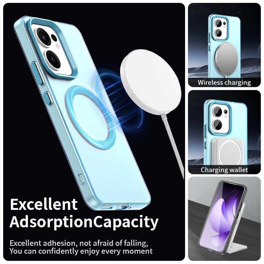 Etui MagSafe do Oppo Reno13 FS 5G / Reno13 F 4G / Reno13 F, Techsuit, CandyCase, Niebieskie