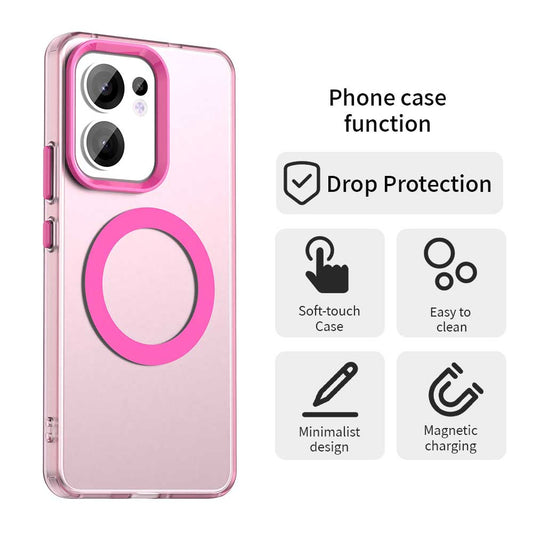 Etui MagSafe do Oppo Reno13 FS 5G / Reno13 F 4G / Reno13 F, Techsuit, CandyCase, Różowe
