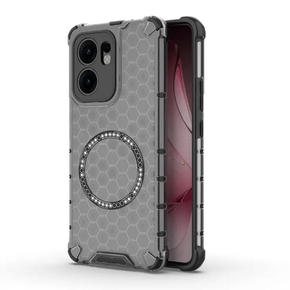 Etui MagSafe do Oppo Reno13 FS 5G / Reno13 F 4G / Reno13 F, Techsuit, HoneyComb Shield, czarne
