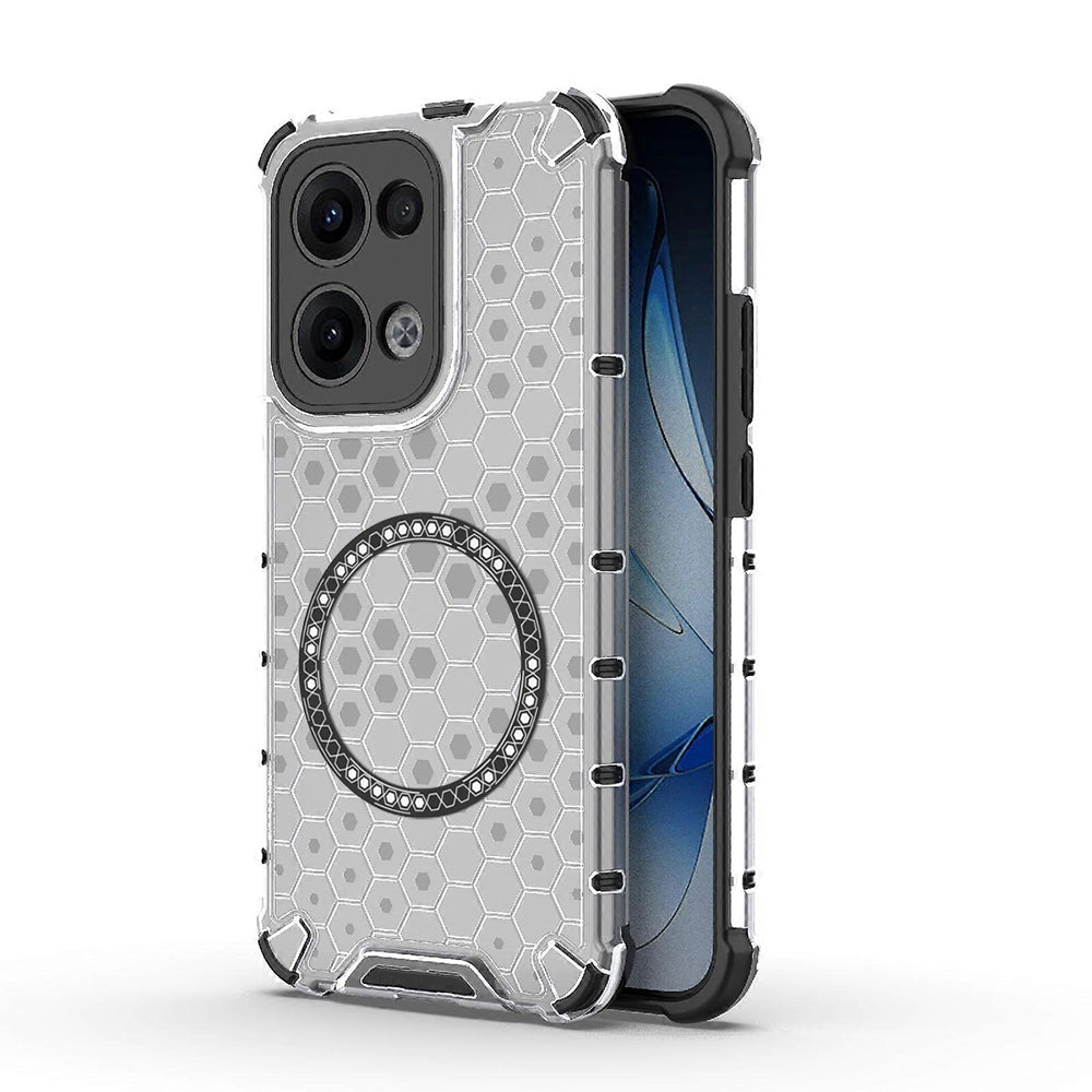 Etui MagSafe do Oppo Reno13, Techsuit, HoneyComb Shield, Białe