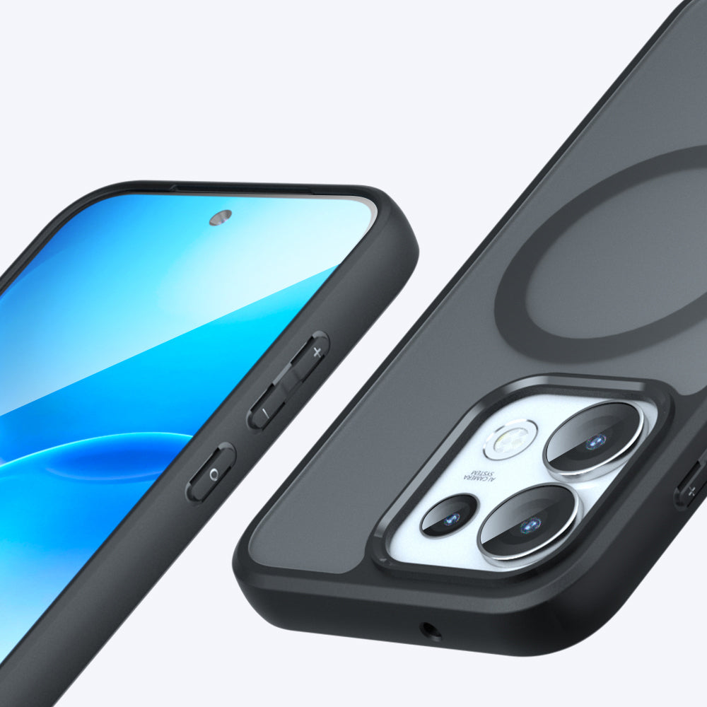 Etui MagSafe do Oppo Reno16 Pro, Techsuit, PureFrost, Czarna Satynowa