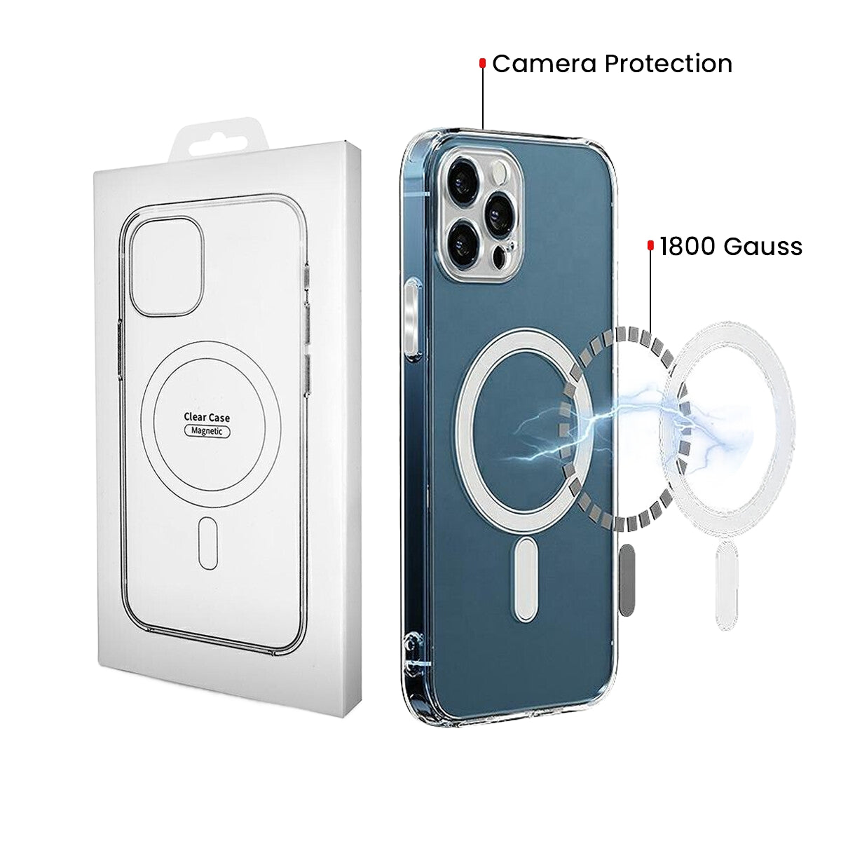 Etui MagSafe do Samsung Galaxy S26 S942, OEM, 1800 Gauss, Przezroczyste