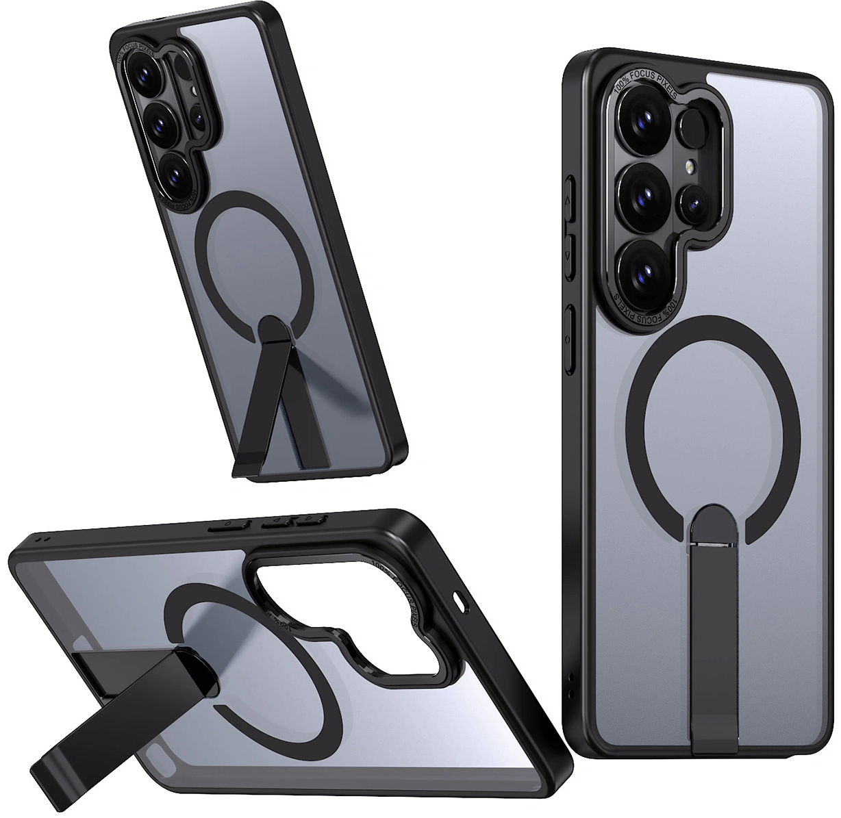 Etui MagSafe do Samsung Galaxy S26 Ultra S948, Hybrid Armor, X z podstawką, czarne