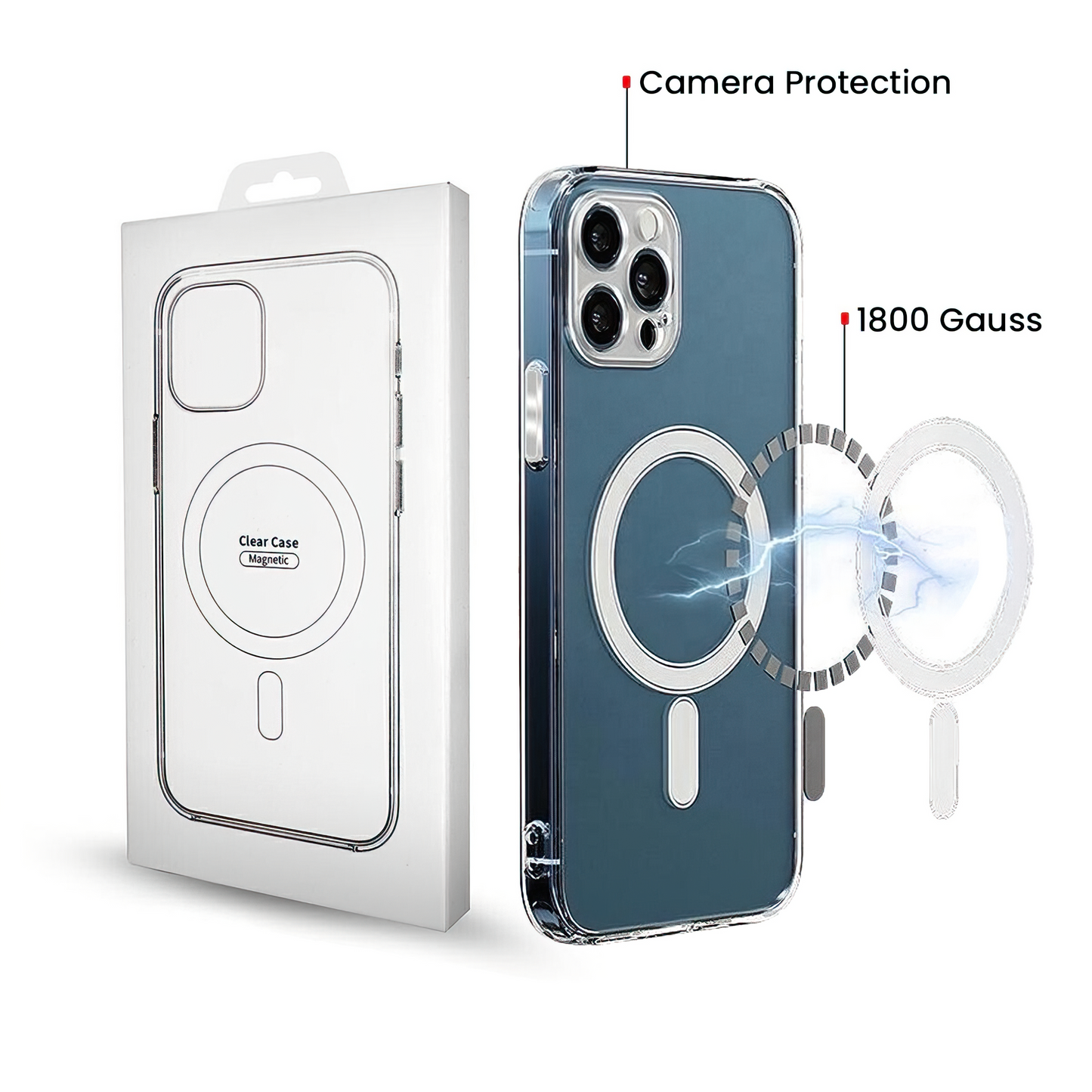 Etui MagSafe do Samsung Galaxy A57 5G, OEM, 1800 Gauss, Przezroczyste