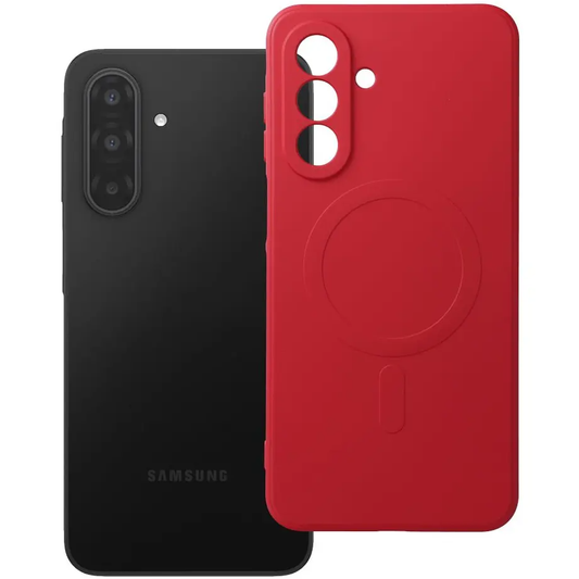MagSafe Case for Samsung Galaxy A18 / A17 4G / A17 5G, OEM, Silicone Mag, Red