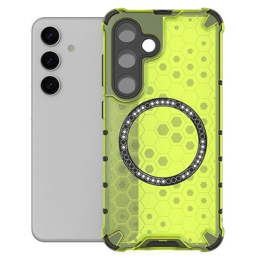 Etui MagSafe do Samsung Galaxy S25 S931, Techsuit, HoneyComb Shield, Zielony