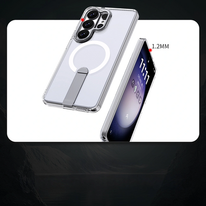 Etui MagSafe do Samsung Galaxy S26 Ultra S948, Hybrid Armor, X z podstawką, przezroczyste