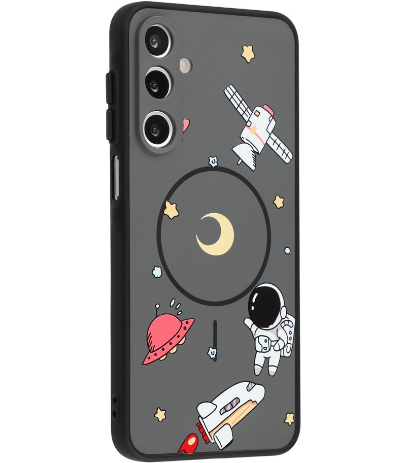 Etui MagSafe do Samsung Galaxy S25 Ultra S938, OEM, Cartoon Astronaut, czarne