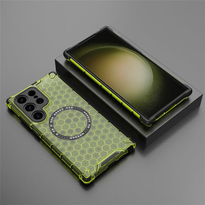Etui MagSafe do Samsung Galaxy S25 Ultra S938, Techsuit, HoneyComb Shield, Zielony