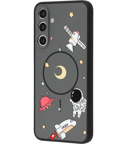 Etui MagSafe do Samsung Galaxy S25 Ultra S938, OEM, Cartoon Astronaut, czarne
