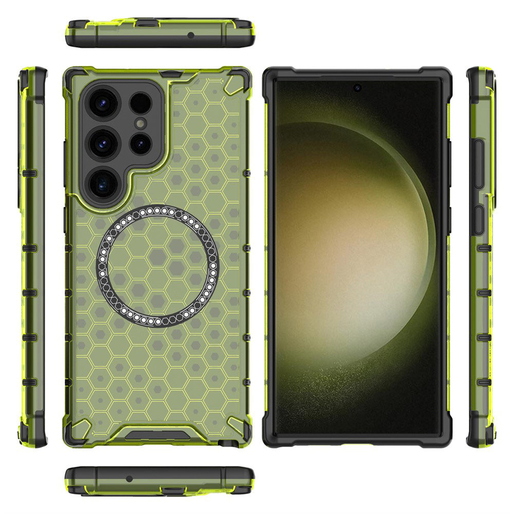 Etui MagSafe do Samsung Galaxy S25 Ultra S938, Techsuit, HoneyComb Shield, Zielony