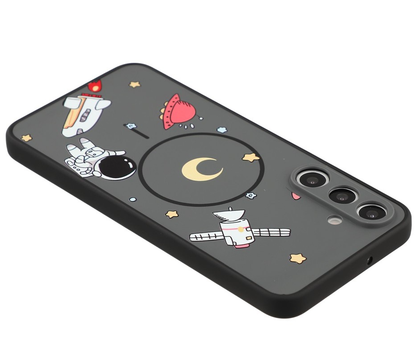 Etui MagSafe do Samsung Galaxy S25 Ultra S938, OEM, Cartoon Astronaut, czarne