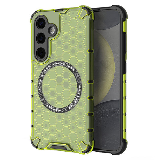 Etui MagSafe do Samsung Galaxy S25 S931, Techsuit, HoneyComb Shield, Zielony