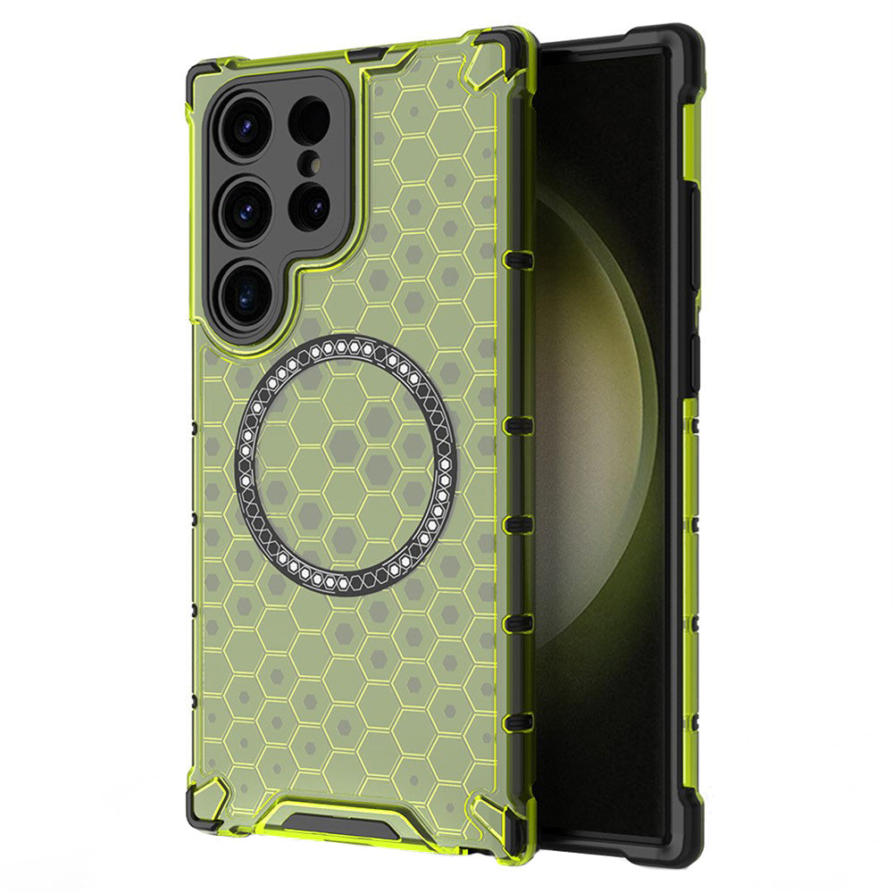 Etui MagSafe do Samsung Galaxy S25 Ultra S938, Techsuit, HoneyComb Shield, Zielony