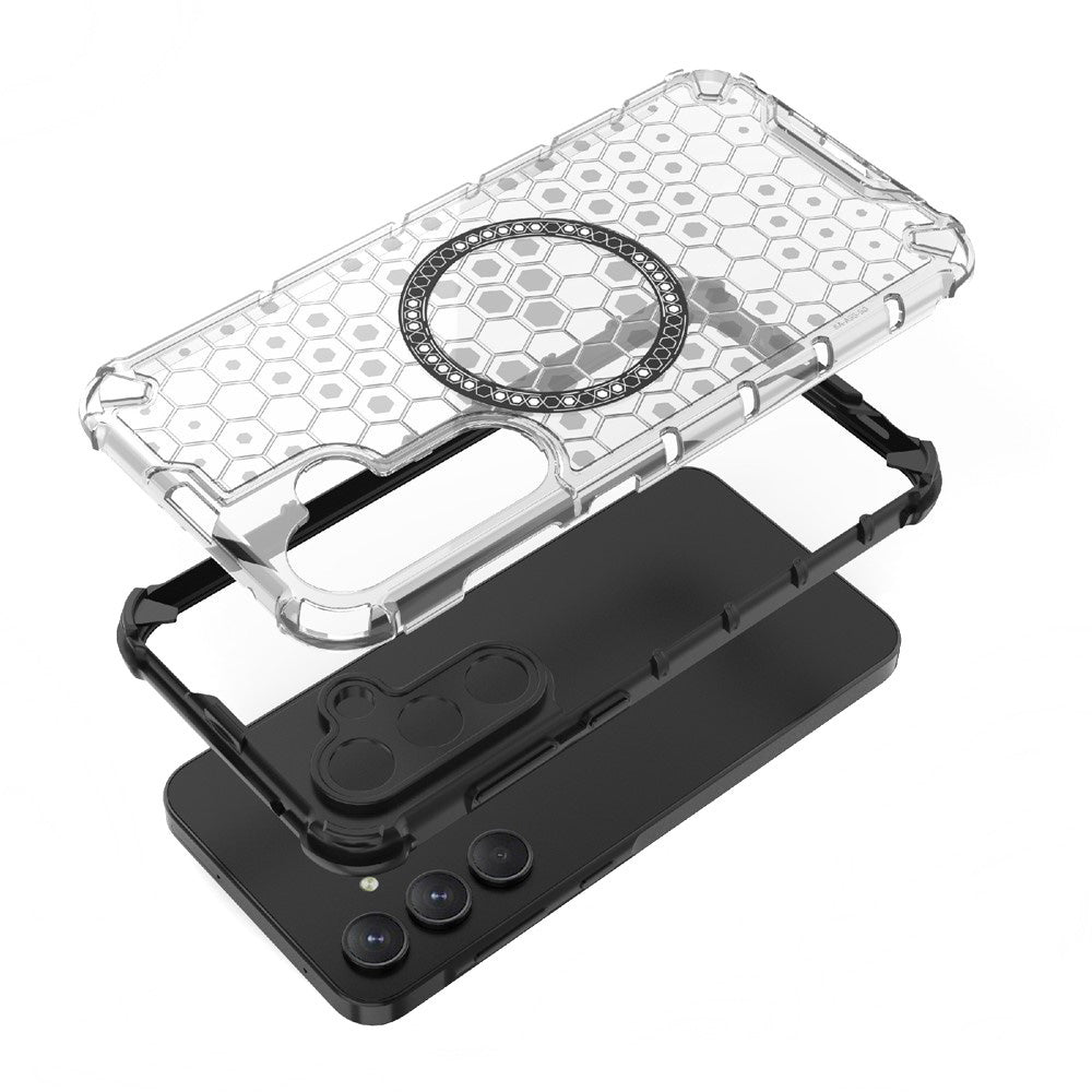 Etui MagSafe do Samsung Galaxy S25 Ultra S938, Techsuit, HoneyComb Shield, Niebieskie
