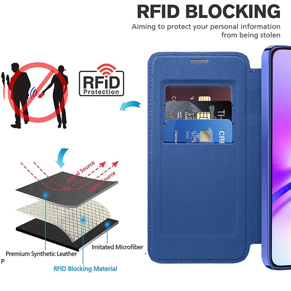 MagSafe Case for Samsung Galaxy A05 A055, Techsuit, SmartMag Book, Blue