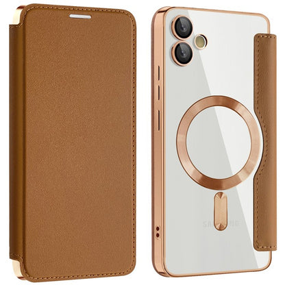 Etui MagSafe do Samsung Galaxy A05 A055, Techsuit, SmartMag Book, Brązowy