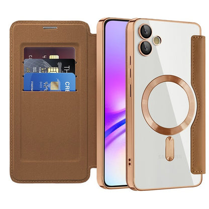 Etui MagSafe do Samsung Galaxy A05 A055, Techsuit, SmartMag Book, Brązowy