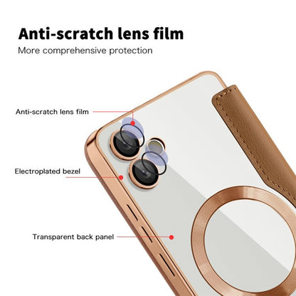 Etui MagSafe do Samsung Galaxy A05 A055, Techsuit, SmartMag Book, Brązowy