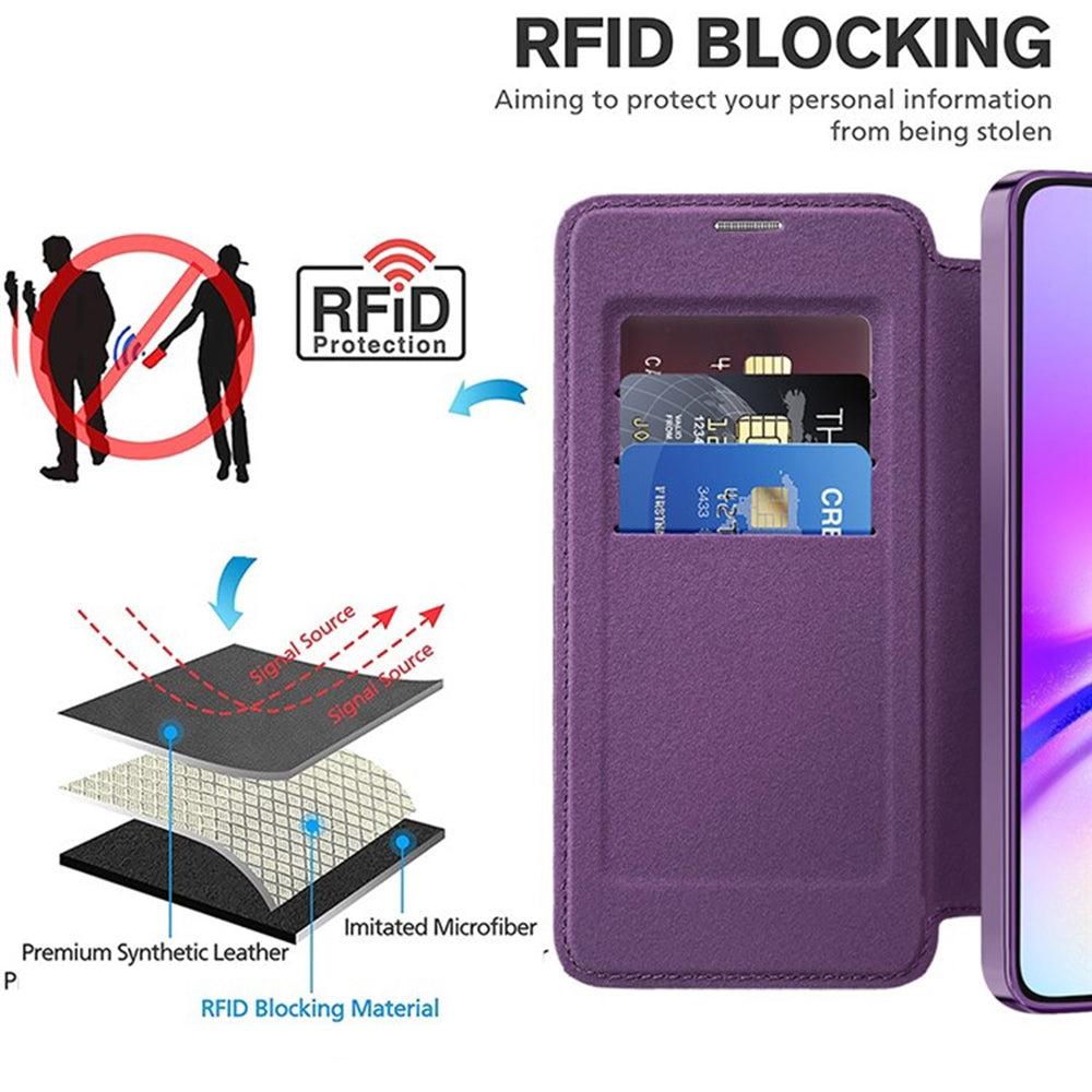 Etui MagSafe do Samsung Galaxy A05 A055, Techsuit, SmartMag Book, Fioletowy