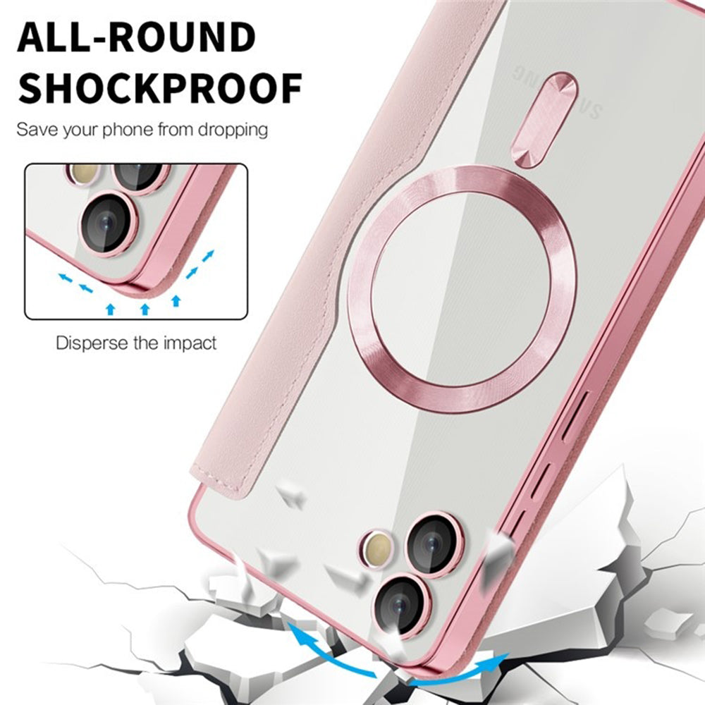 MagSafe Case for Samsung Galaxy A05 A055, Techsuit, SmartMag Book, Pink