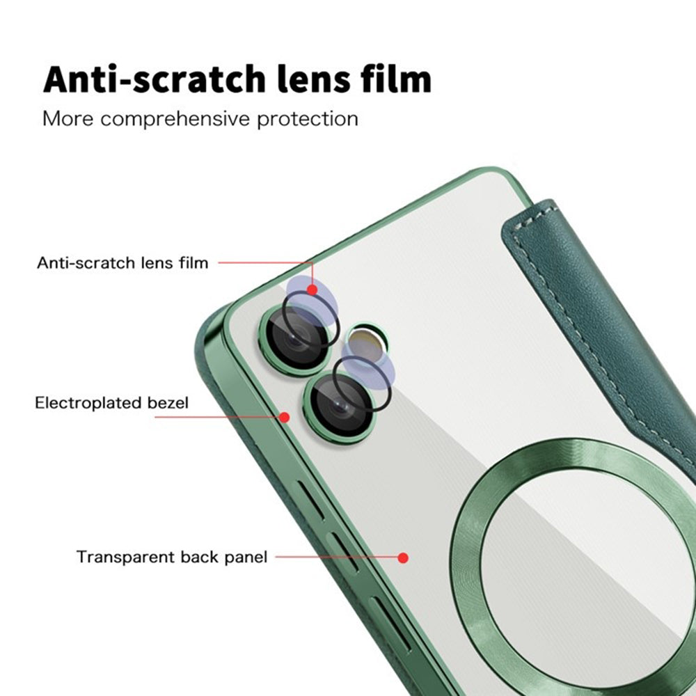 Etui MagSafe do Samsung Galaxy A05 A055, Techsuit, SmartMag Book, Zielony