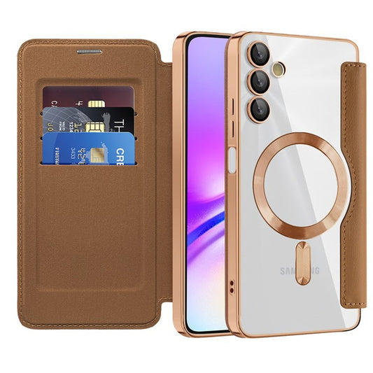 Etui MagSafe do Samsung Galaxy A05s A057, Techsuit, SmartMag Book, Brązowy