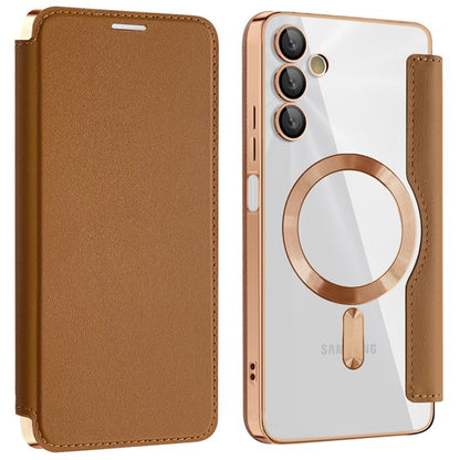 Etui MagSafe do Samsung Galaxy A05s A057, Techsuit, SmartMag Book, Brązowy