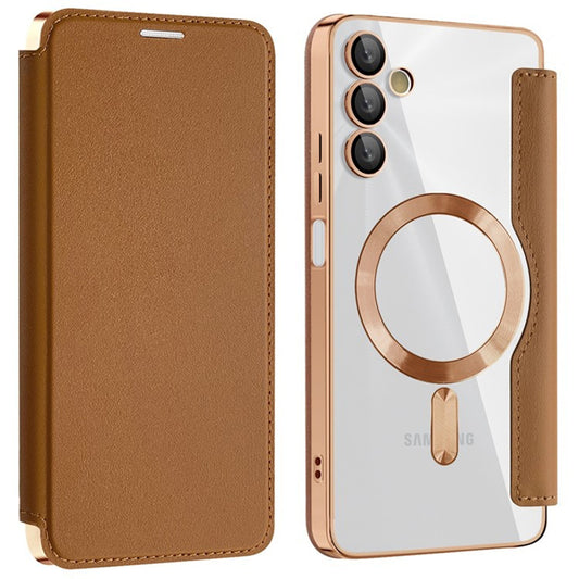 Etui MagSafe do Samsung Galaxy A05s A057, Techsuit, SmartMag Book, Brązowy