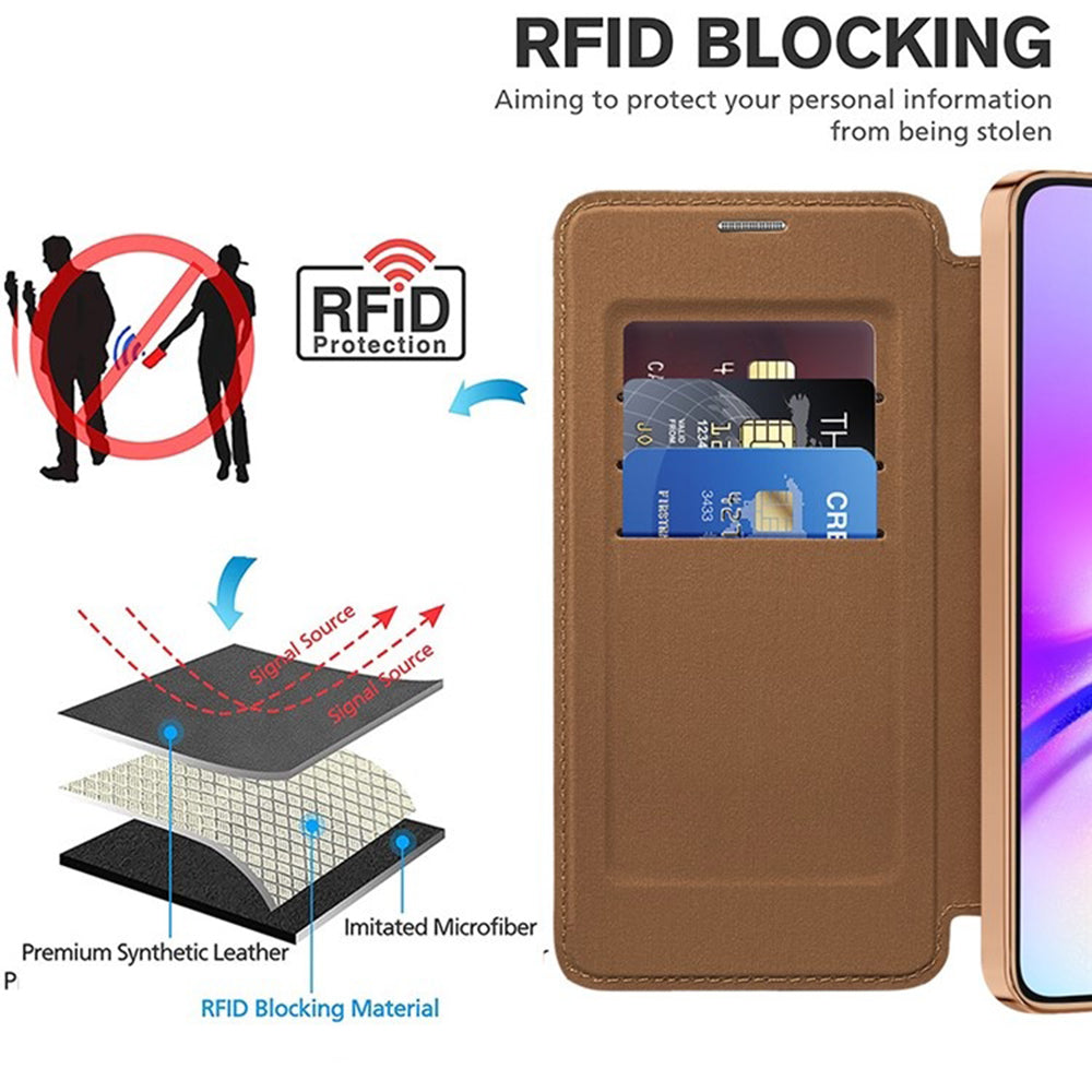 Etui MagSafe do Samsung Galaxy A05s A057, Techsuit, SmartMag Book, Brązowy
