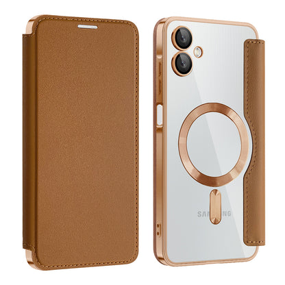 Etui MagSafe do Samsung Galaxy A06 A065, Techsuit, SmartMag Book, Brązowy