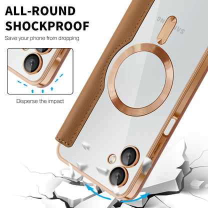 Etui MagSafe do Samsung Galaxy A06 A065, Techsuit, SmartMag Book, Brązowy