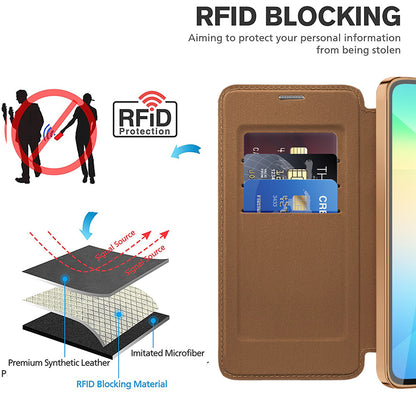 Etui MagSafe do Samsung Galaxy A06 A065, Techsuit, SmartMag Book, Brązowy