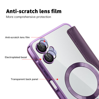 Etui MagSafe do Samsung Galaxy A06 A065, Techsuit, SmartMag Book, Fioletowy