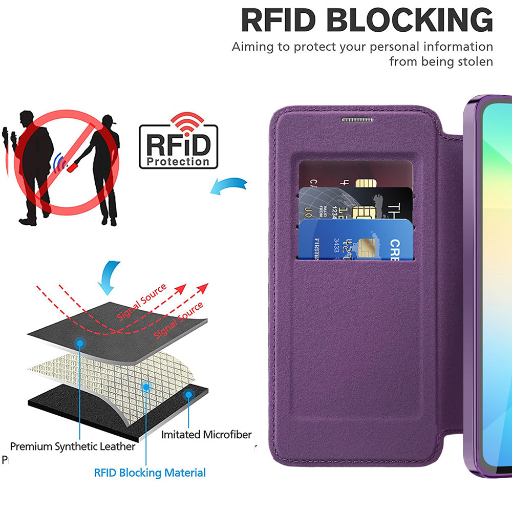 Etui MagSafe do Samsung Galaxy A06 A065, Techsuit, SmartMag Book, Fioletowy